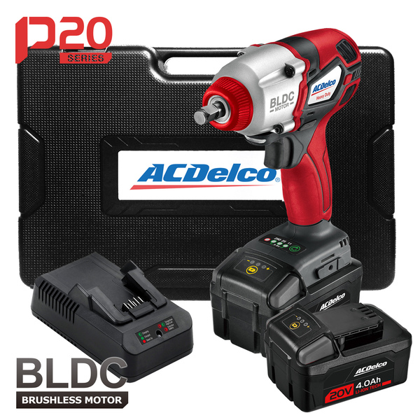 Acdelco P20 BLDC 3/8" Impact Wrench Kit, ETC 430 ft-lbs, 2-Battery Kit ARI20138A1-3